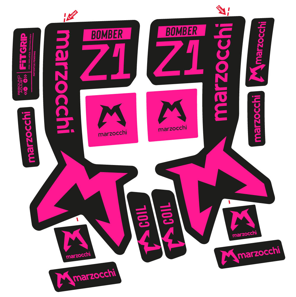 Stickers Marzocchi Bomber Z1 compatibles Autocollants fourche VTT 29"