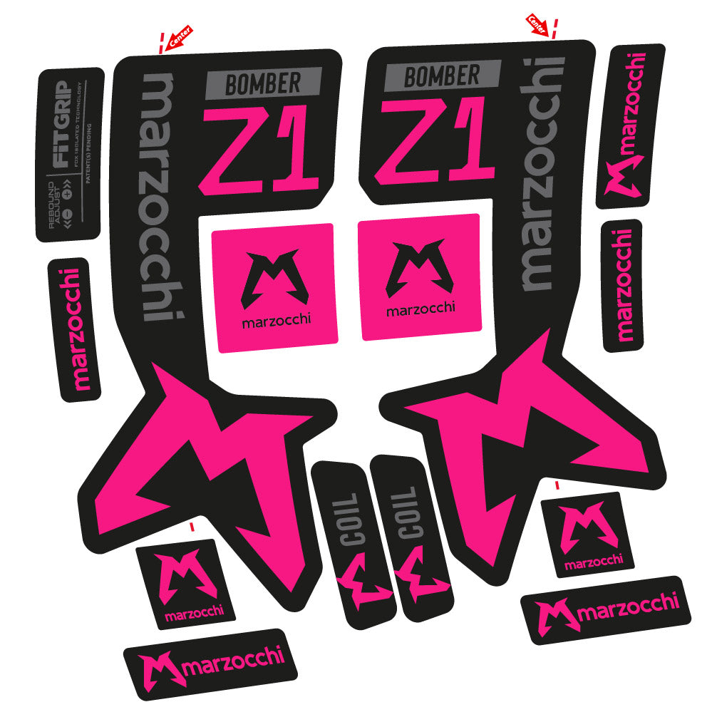 Stickers Marzocchi Bomber Z1 compatibles Autocollants fourche VTT 29"