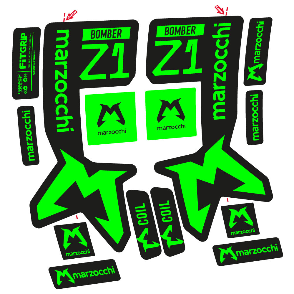 Stickers Marzocchi Bomber Z1 compatibles Autocollants fourche VTT 29"