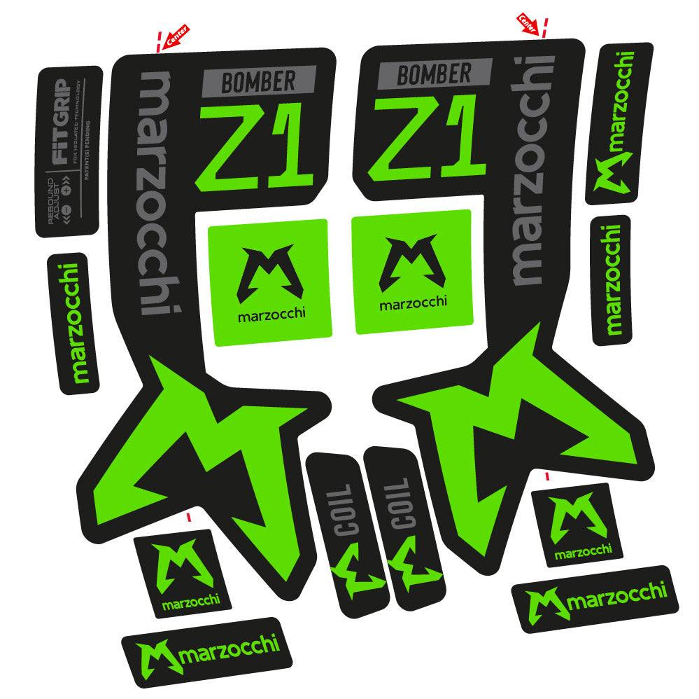 Stickers Marzocchi Bomber Z1 compatibles Autocollants fourche VTT 29"