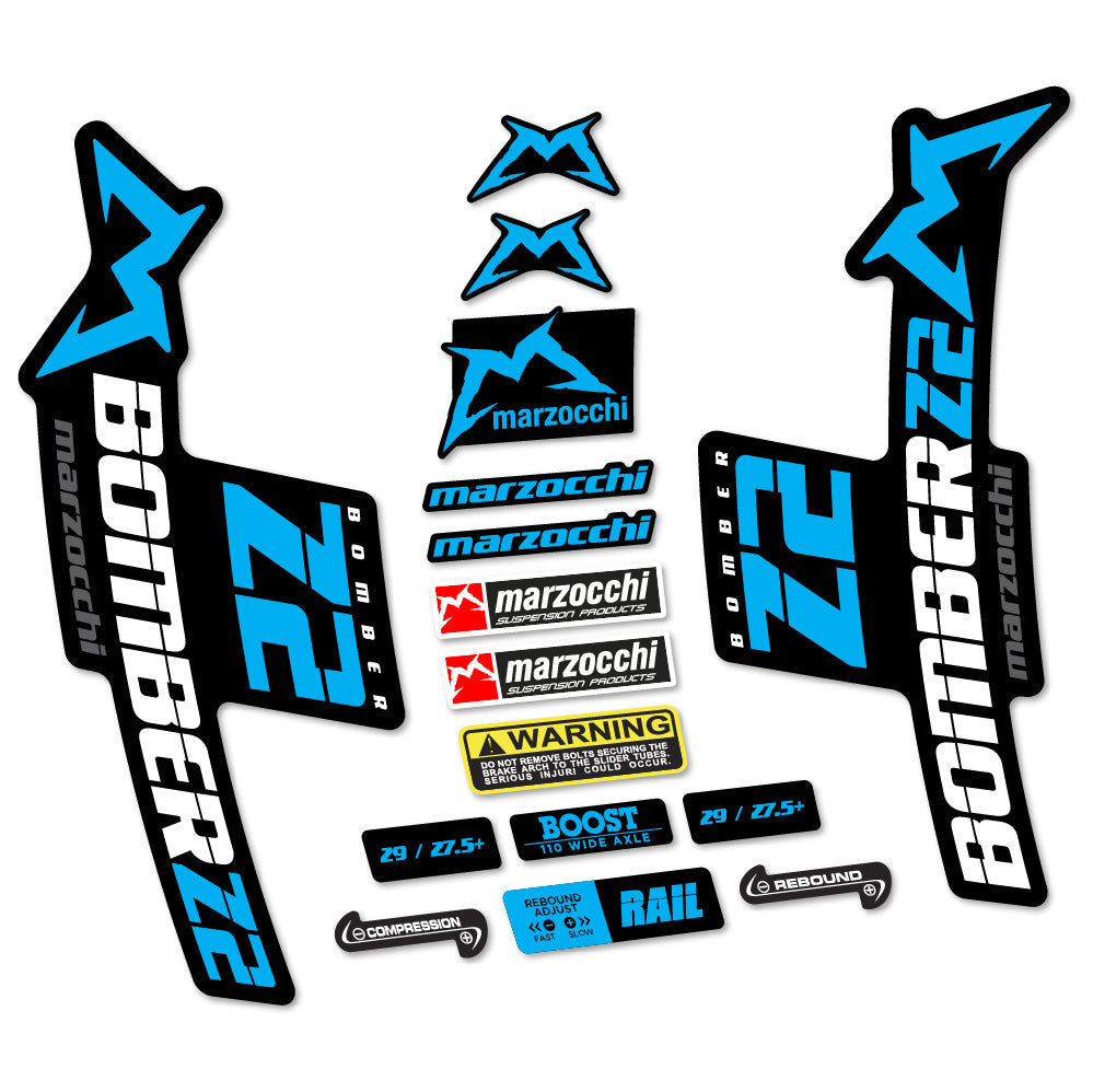 Stickers Marzocchi Bomber Z2 compatibles Autocollants fourche VTT 29"