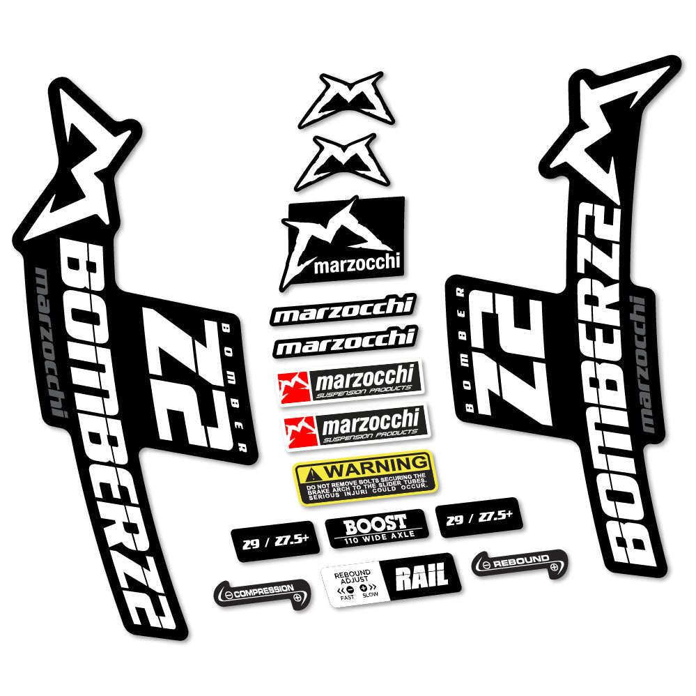Stickers Marzocchi Bomber Z2 compatibles Autocollants fourche VTT 29"