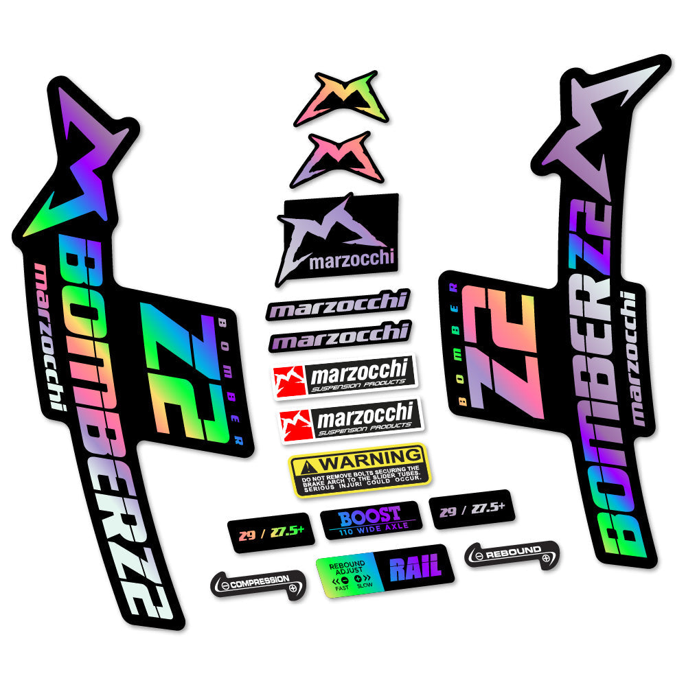 Stickers Marzocchi Bomber Z2 compatibles - Autocollants fourche VTT