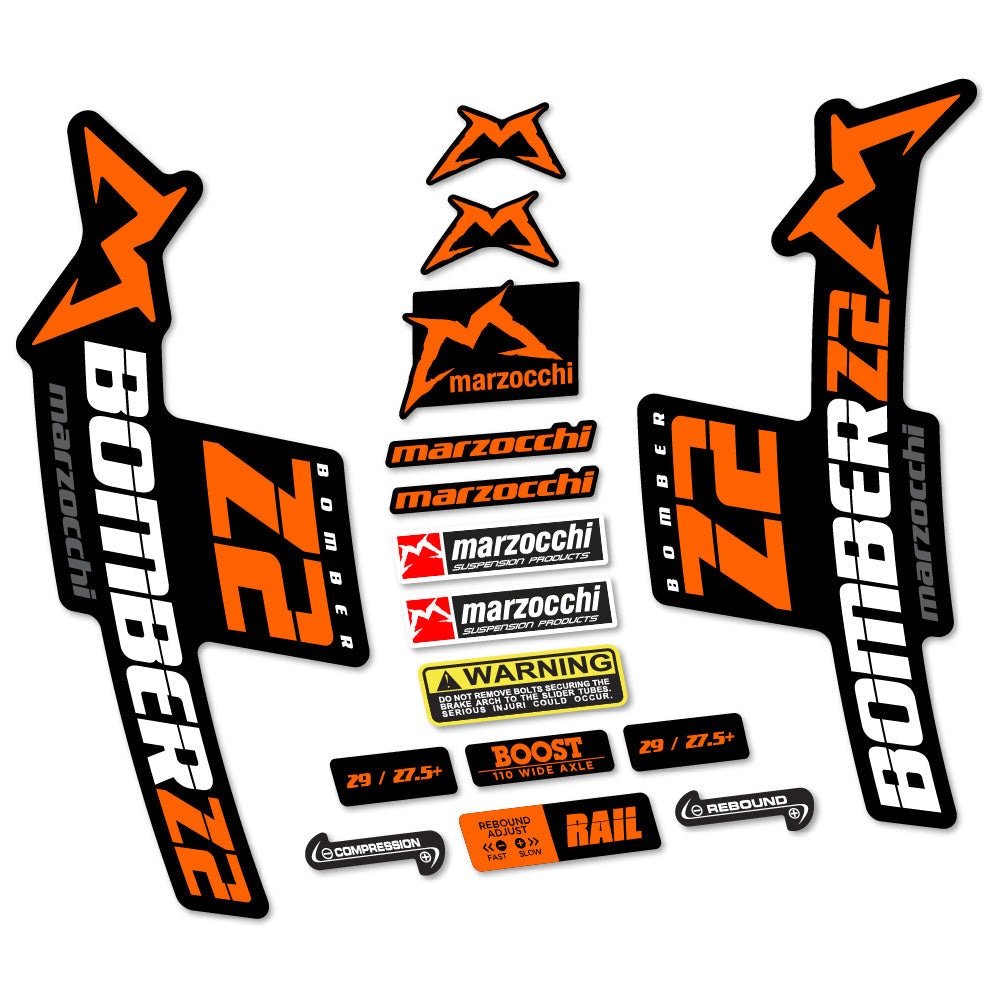 Stickers Marzocchi Bomber Z2 compatibles Autocollants fourche VTT 29"