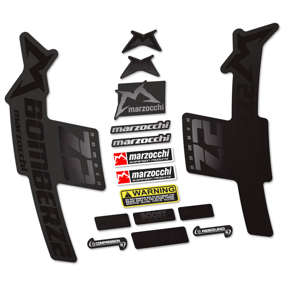 Stickers Marzocchi Bomber Z2 compatibles - Autocollants fourche VTT