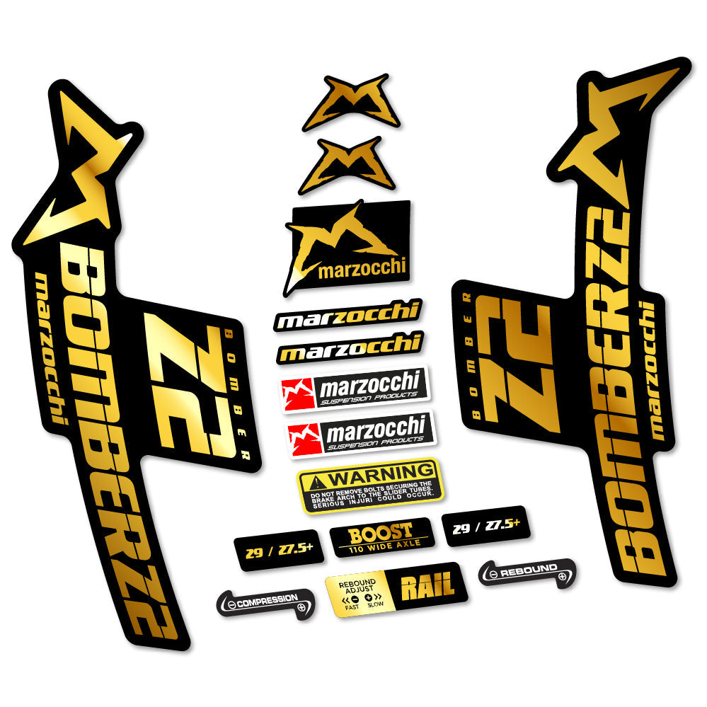 Stickers Marzocchi Bomber Z2 compatibles - Autocollants fourche VTT