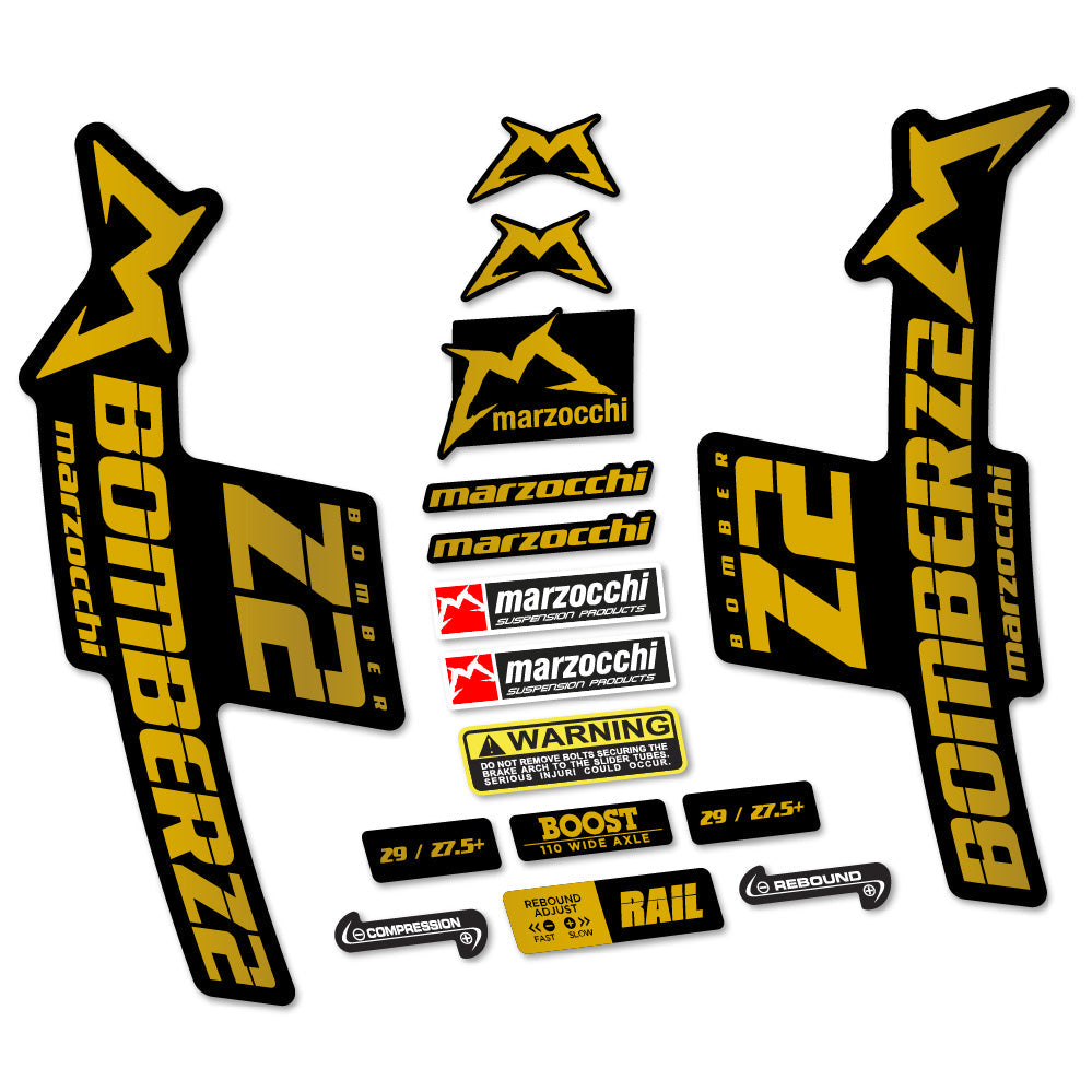 Stickers Marzocchi Bomber Z2 compatibles - Autocollants fourche VTT
