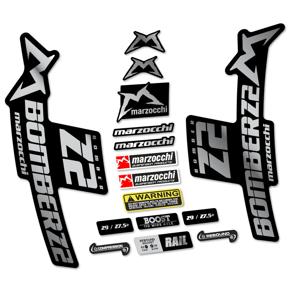 Stickers Marzocchi Bomber Z2 compatibles Autocollants fourche VTT 29"