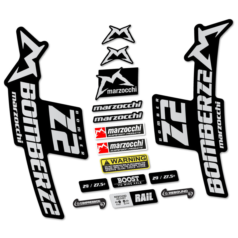 Stickers Marzocchi Bomber Z2 compatibles Autocollants fourche VTT 29"