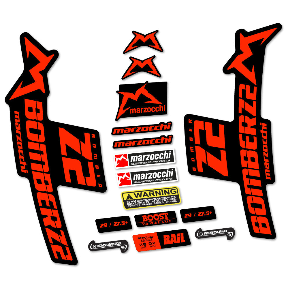 Stickers Marzocchi Bomber Z2 compatibles Autocollants fourche VTT 29"