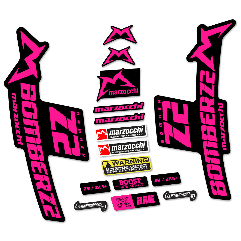 Stickers Marzocchi Bomber Z2 compatibles - Autocollants fourche VTT