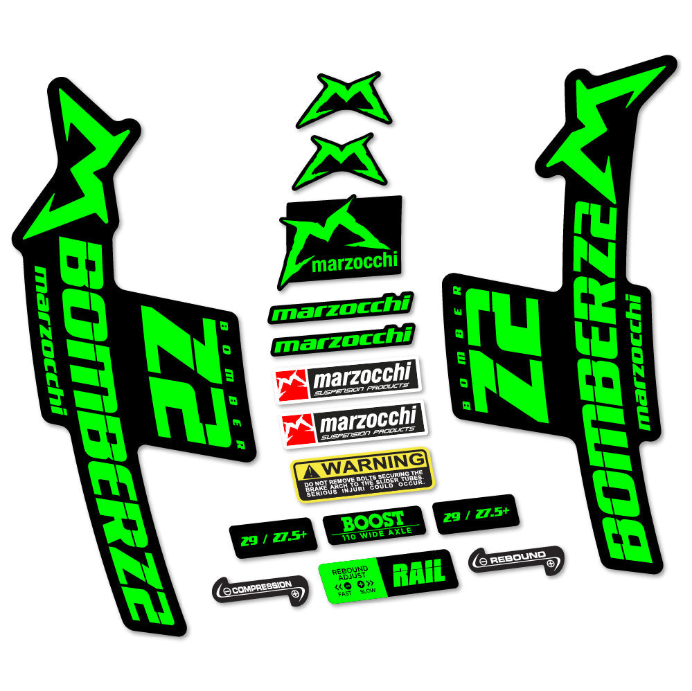 Stickers Marzocchi Bomber Z2 compatibles Autocollants fourche VTT 29"