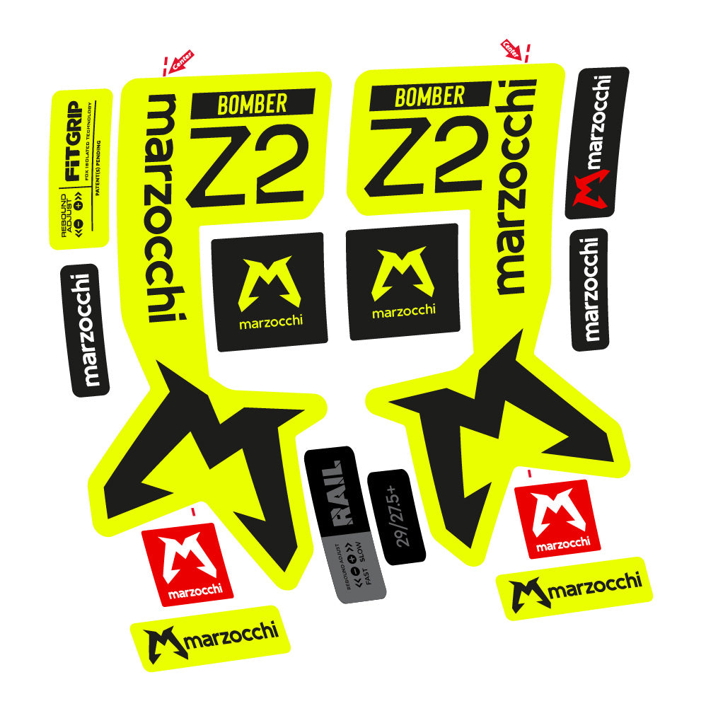 Stickers Marzocchi Bomber Z2 compatibles Autocollants fourche VTT 29"