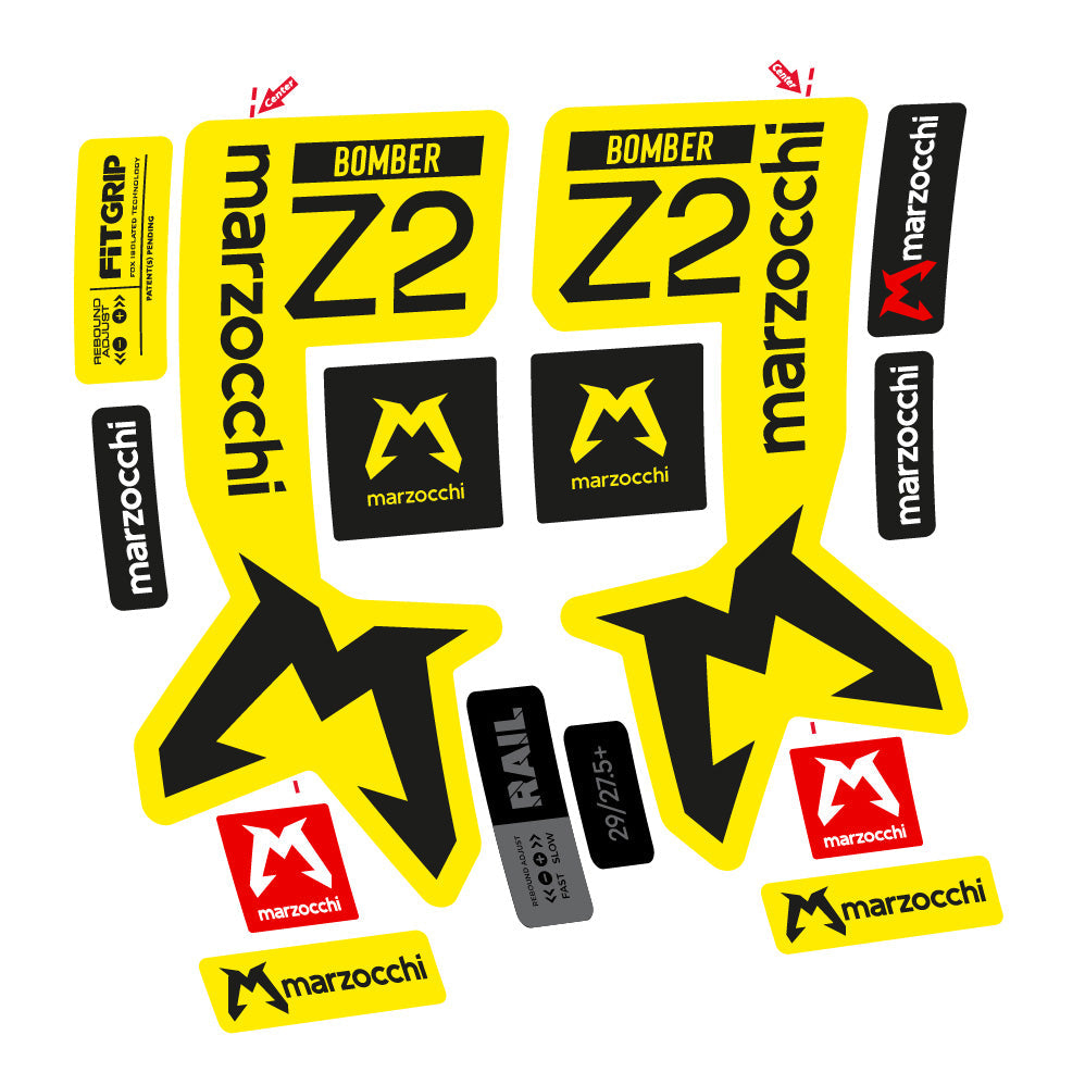 Stickers Marzocchi Bomber Z2 compatibles Autocollants fourche VTT 29"