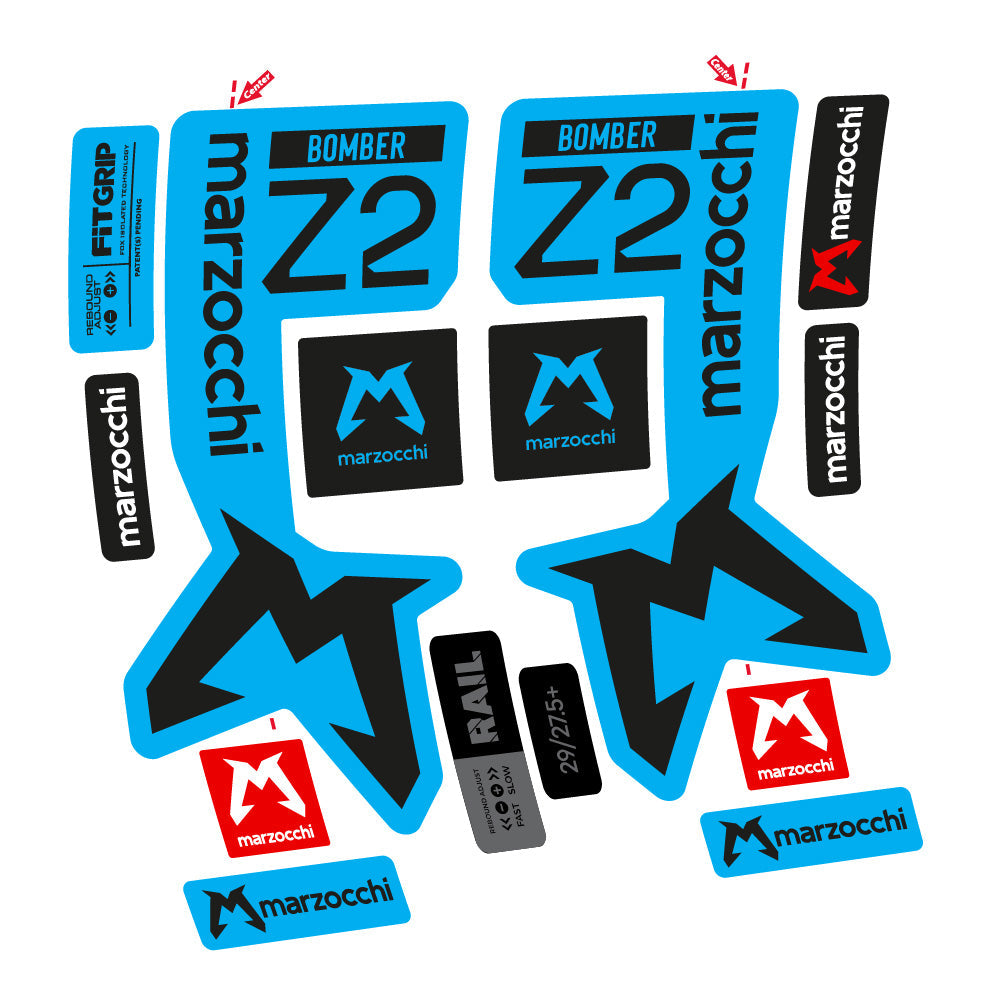 Stickers Marzocchi Bomber Z2 compatibles Autocollants fourche VTT 29"