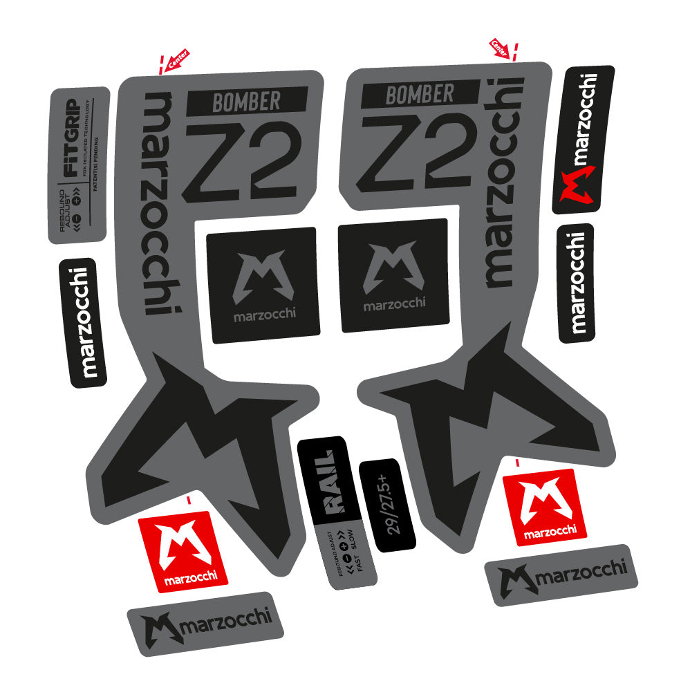 Stickers Marzocchi Bomber Z2 compatibles Autocollants fourche VTT 29"