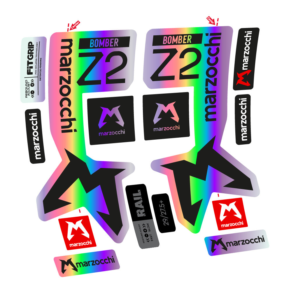 Stickers Marzocchi Bomber Z2 compatibles Autocollants fourche VTT 29"