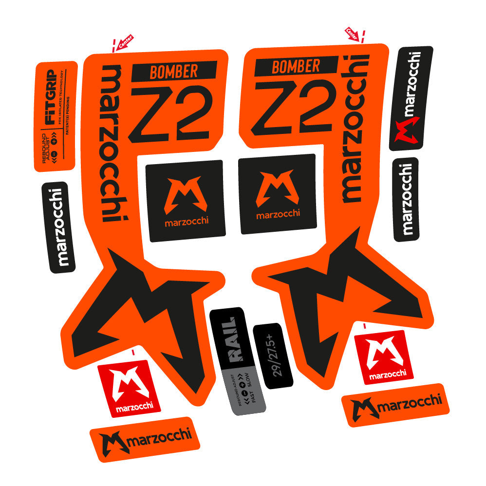 Stickers Marzocchi Bomber Z2 compatibles Autocollants fourche VTT 29"