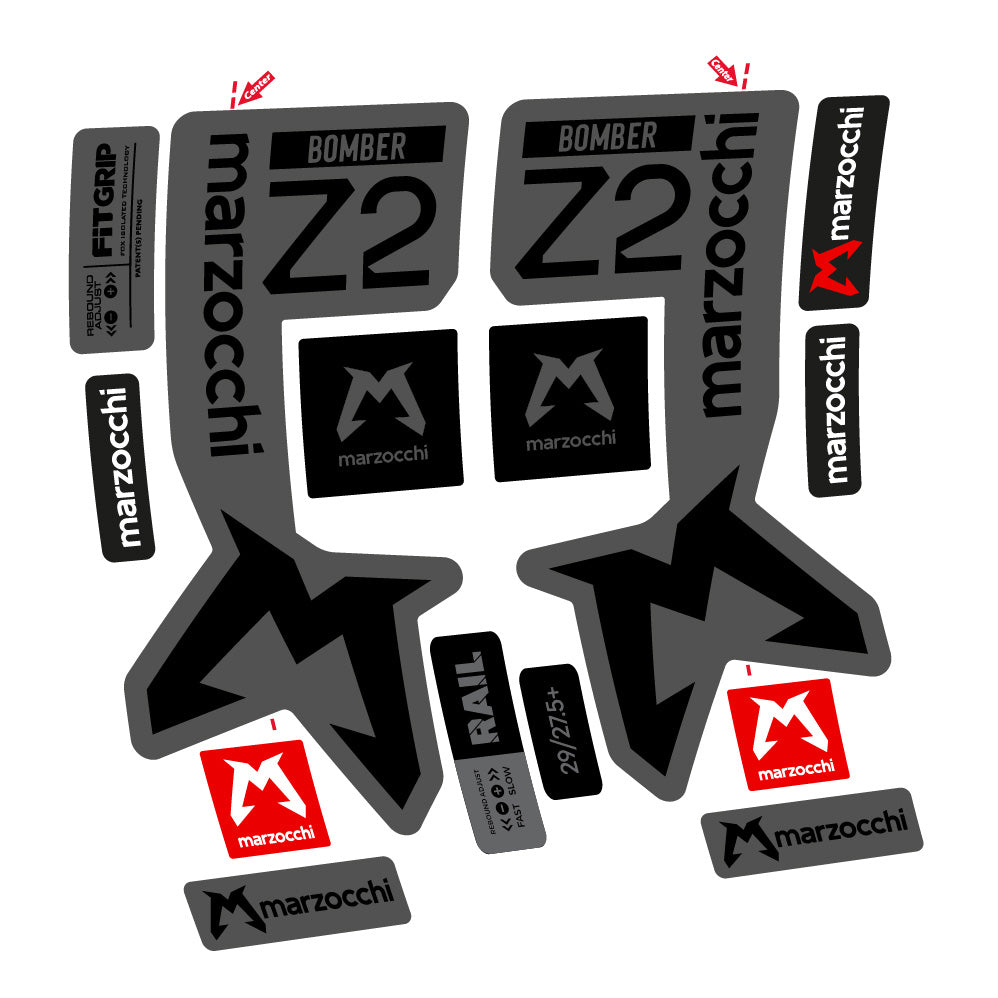 Stickers Marzocchi Bomber Z2 compatibles Autocollants fourche VTT 29"