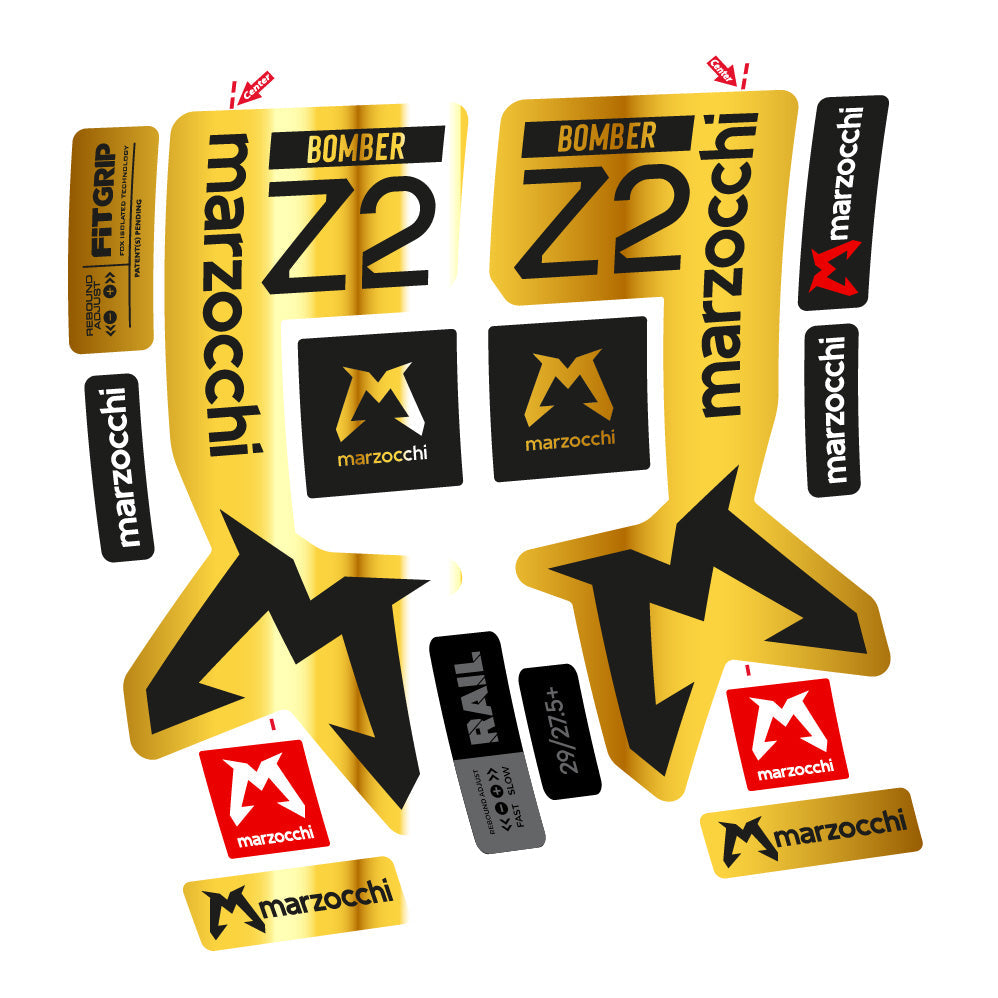 Stickers Marzocchi Bomber Z2 compatibles Autocollants fourche VTT 29"