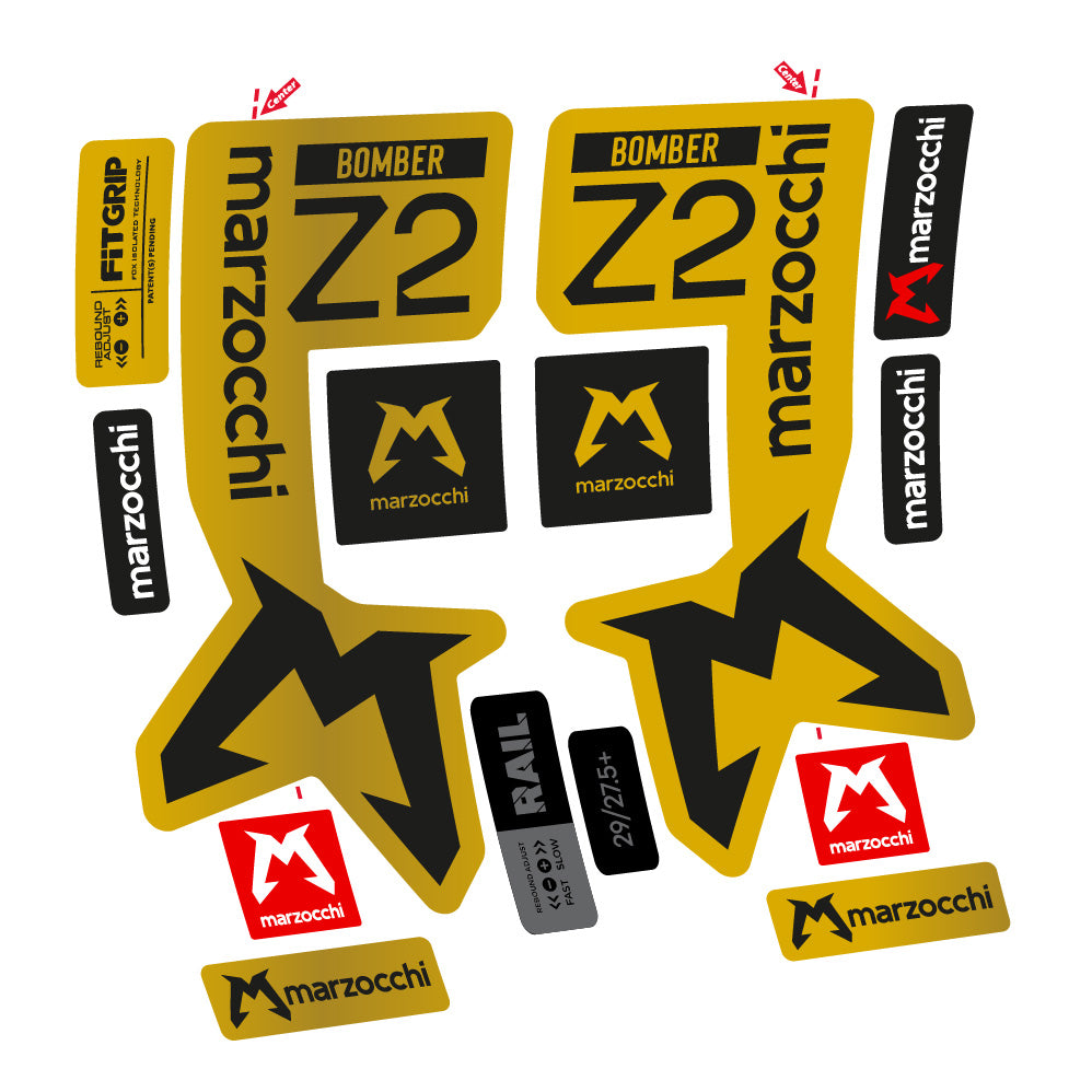 Stickers Marzocchi Bomber Z2 compatibles Autocollants fourche VTT 29"