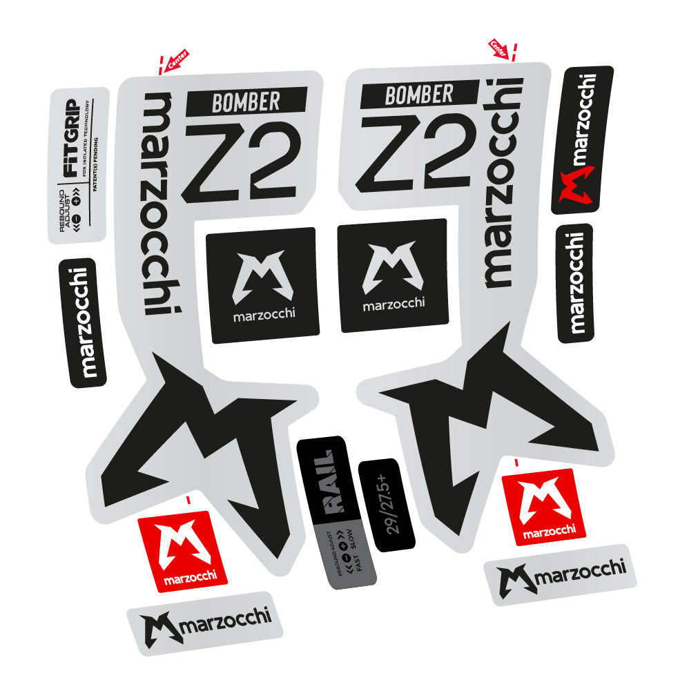 Stickers Marzocchi Bomber Z2 compatibles Autocollants fourche VTT 29"