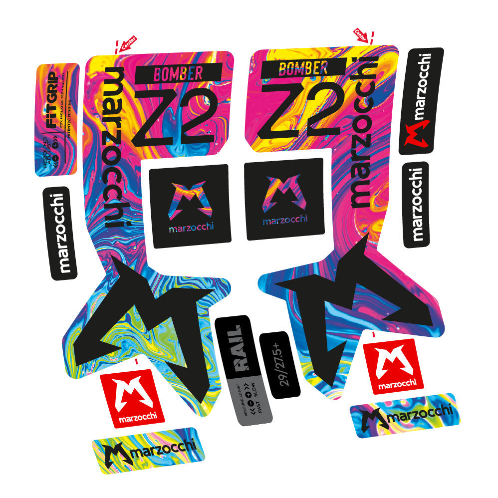 Stickers Marzocchi Bomber Z2 compatibles Autocollants fourche VTT 29"