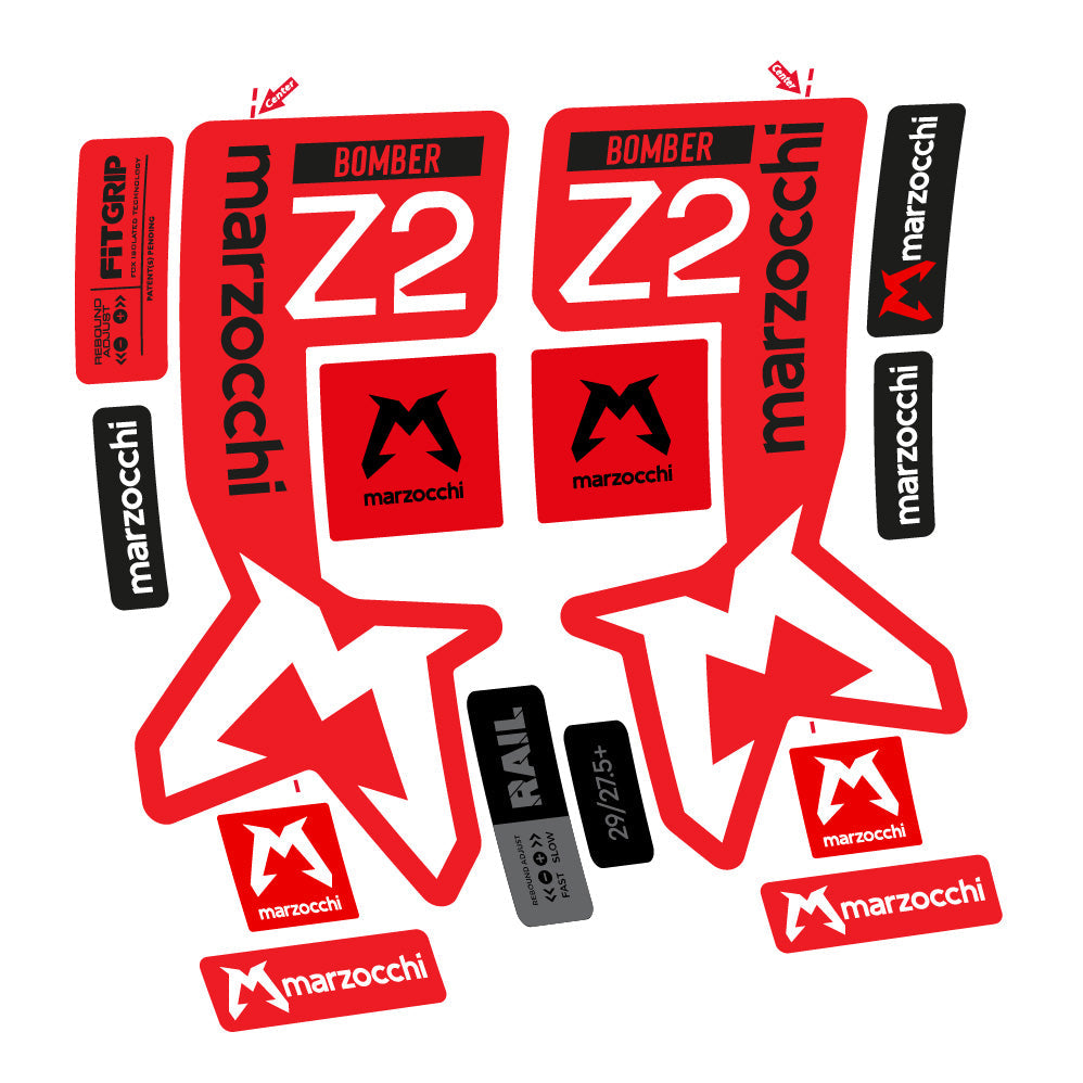 Stickers Marzocchi Bomber Z2 compatibles Autocollants fourche VTT 29"