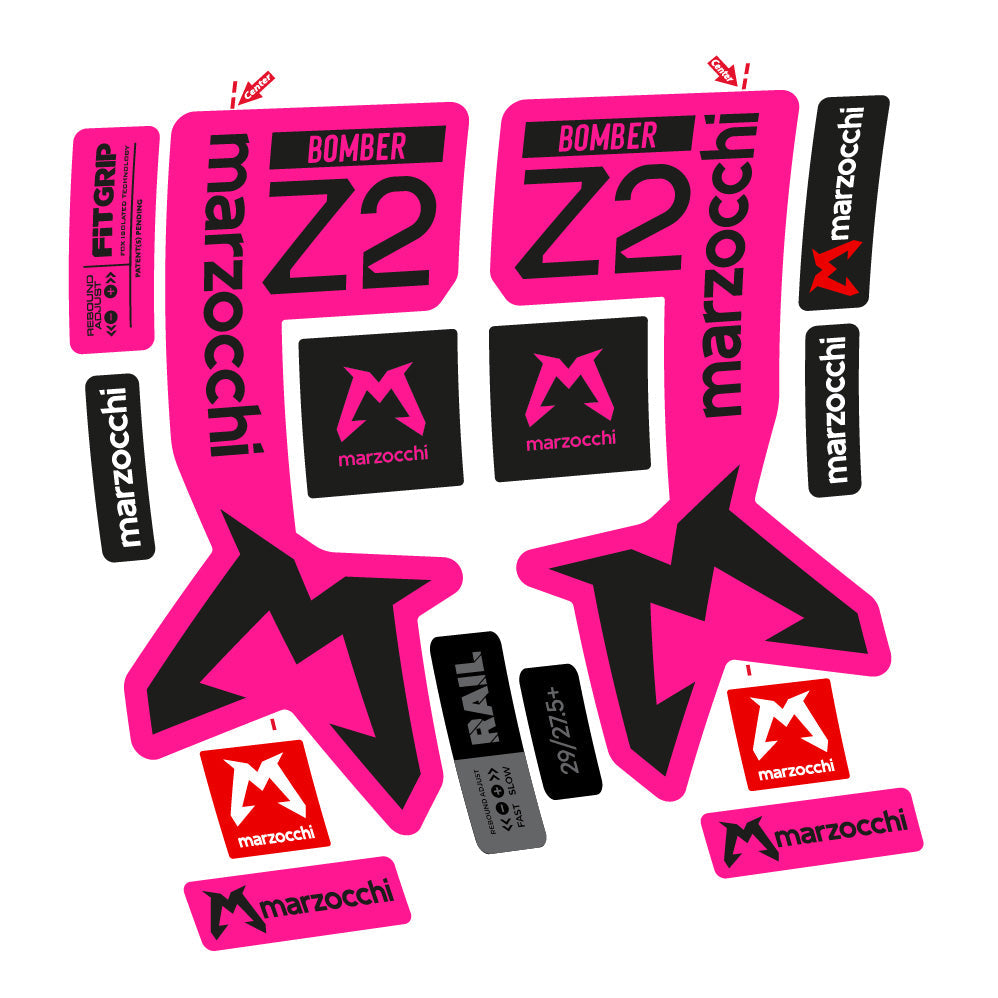 Stickers Marzocchi Bomber Z2 compatibles Autocollants fourche VTT 29"