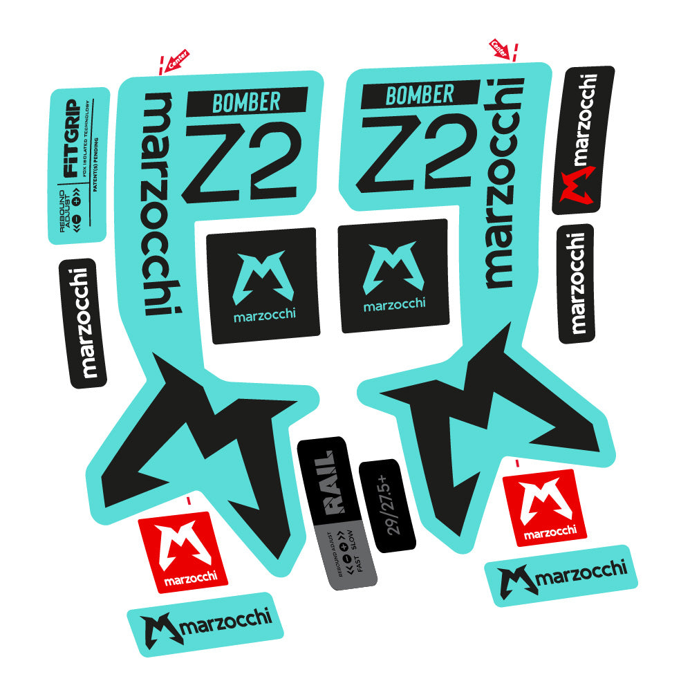 Stickers Marzocchi Bomber Z2 compatibles Autocollants fourche VTT 29"