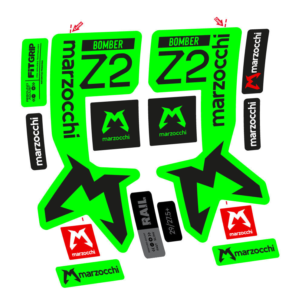 Stickers Marzocchi Bomber Z2 compatibles Autocollants fourche VTT 29"