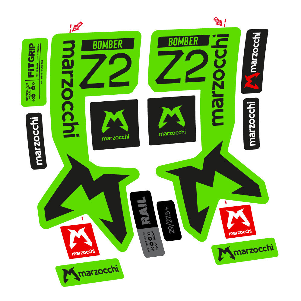 Stickers Marzocchi Bomber Z2 compatibles Autocollants fourche VTT 29"