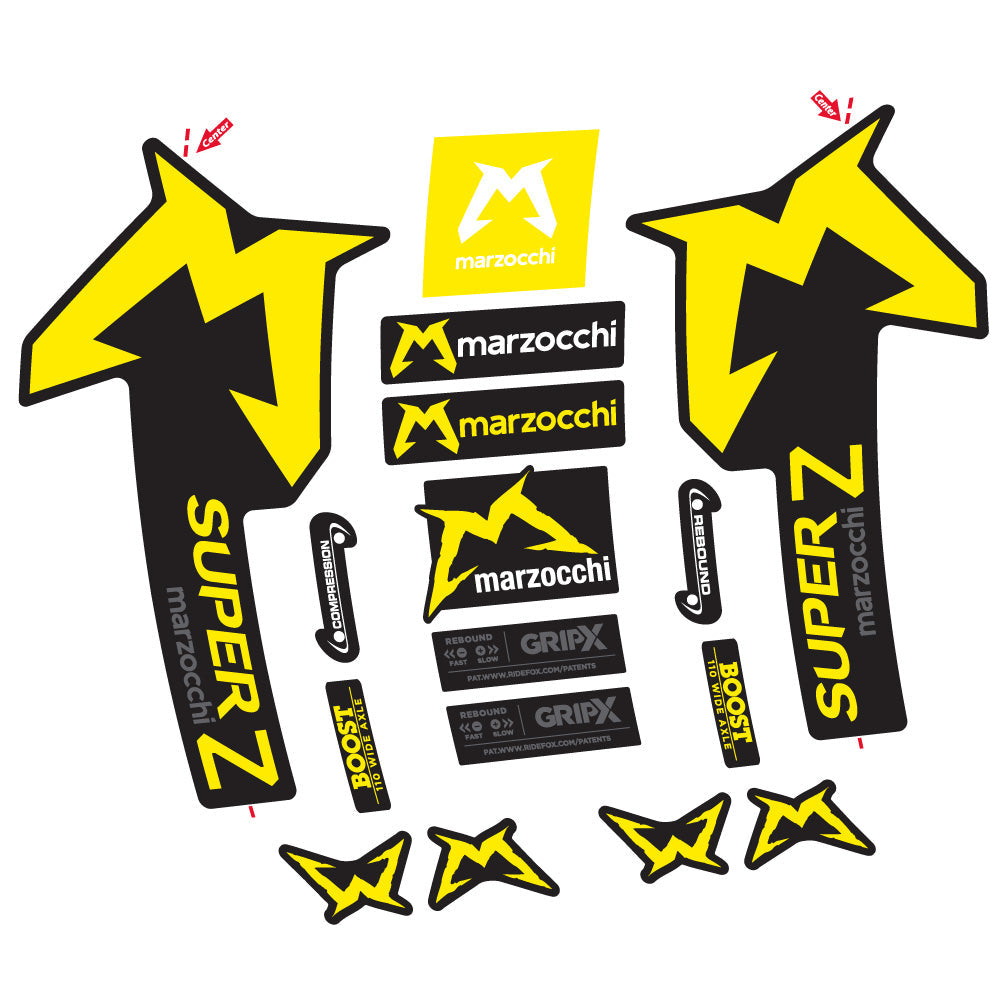 Stickers Marzocchi Super Z compatibles Autocollants fourche VTT 29"