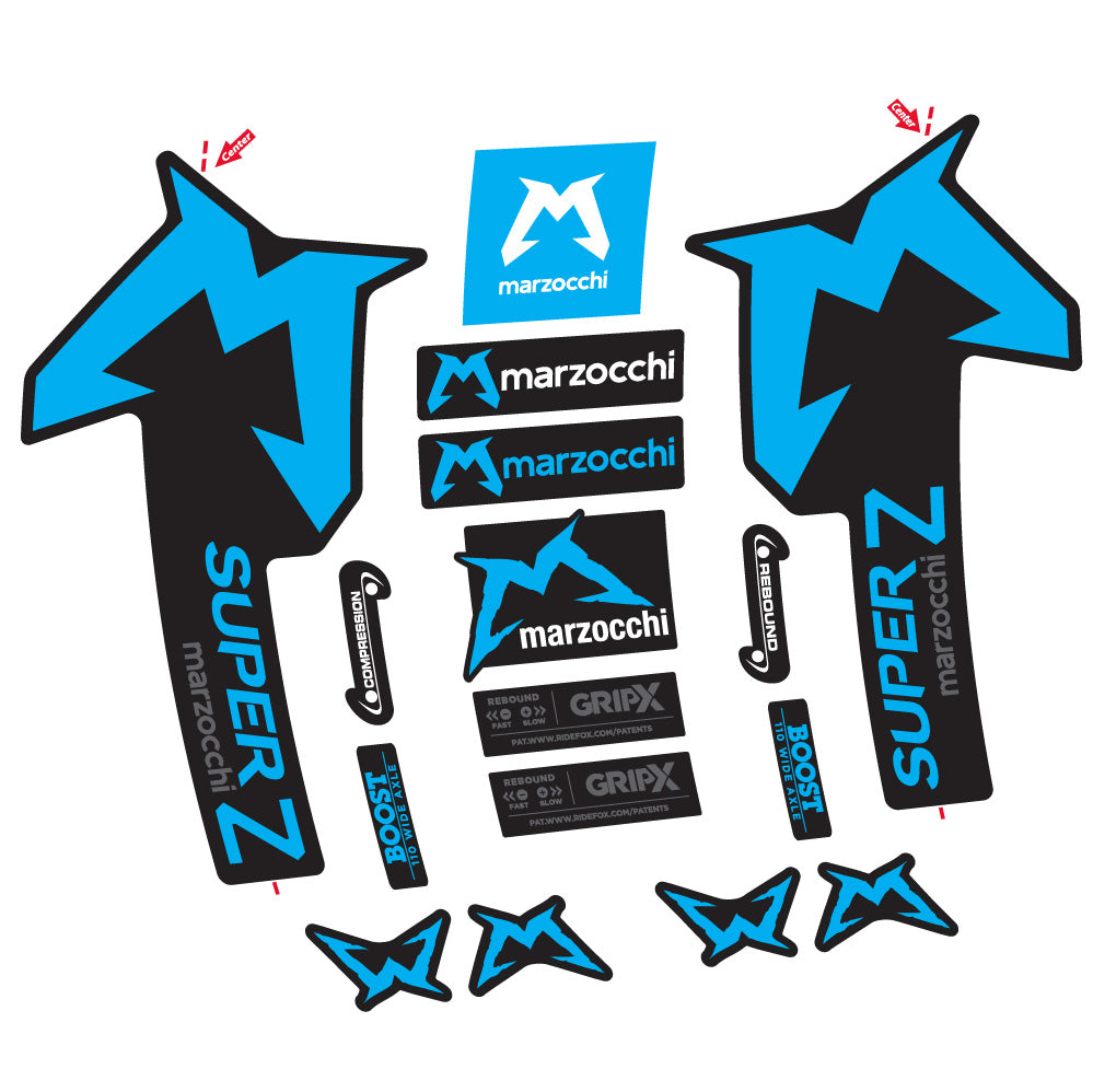 Stickers Marzocchi Super Z compatibles Autocollants fourche VTT 29"