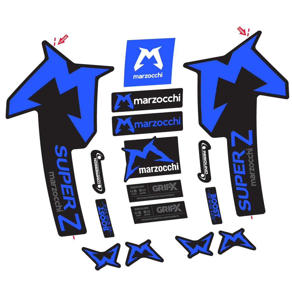 Stickers Marzocchi Super Z compatibles Autocollants fourche VTT 29"