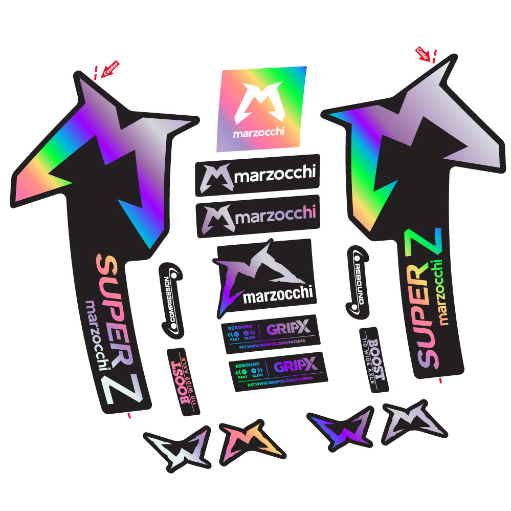 Stickers Marzocchi Super Z compatibles - Autocollants fourche VTT