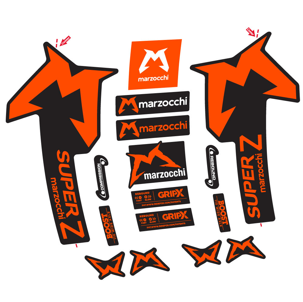 Stickers Marzocchi Super Z compatibles Autocollants fourche VTT 29"