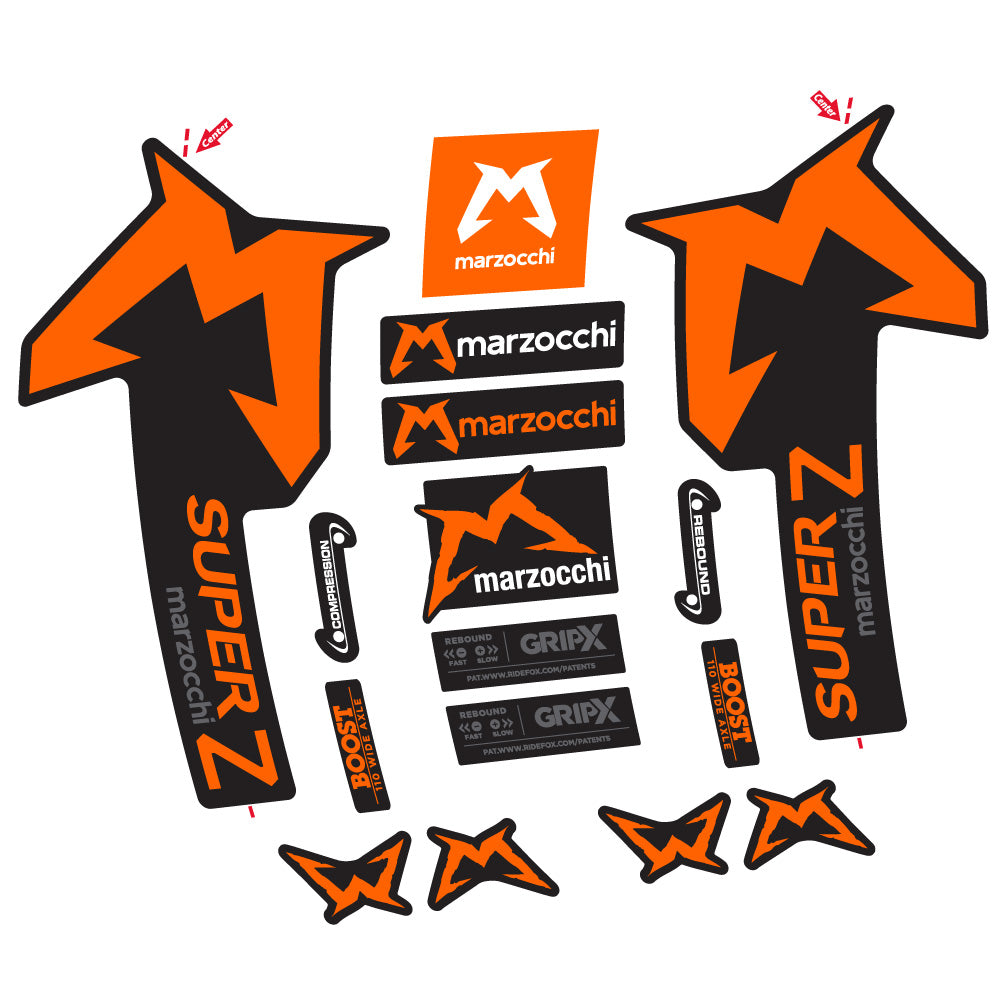 Stickers Marzocchi Super Z compatibles - Autocollants fourche VTT