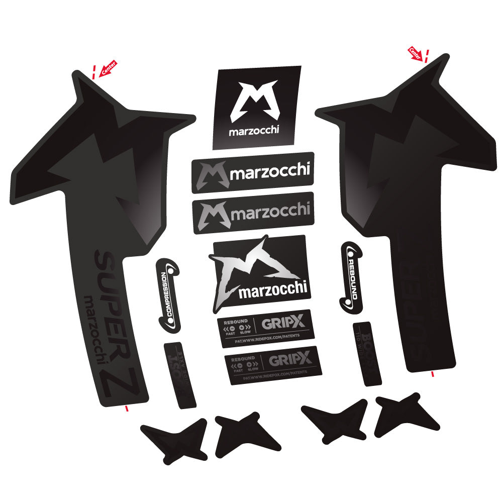 Stickers Marzocchi Super Z compatibles - Autocollants fourche VTT