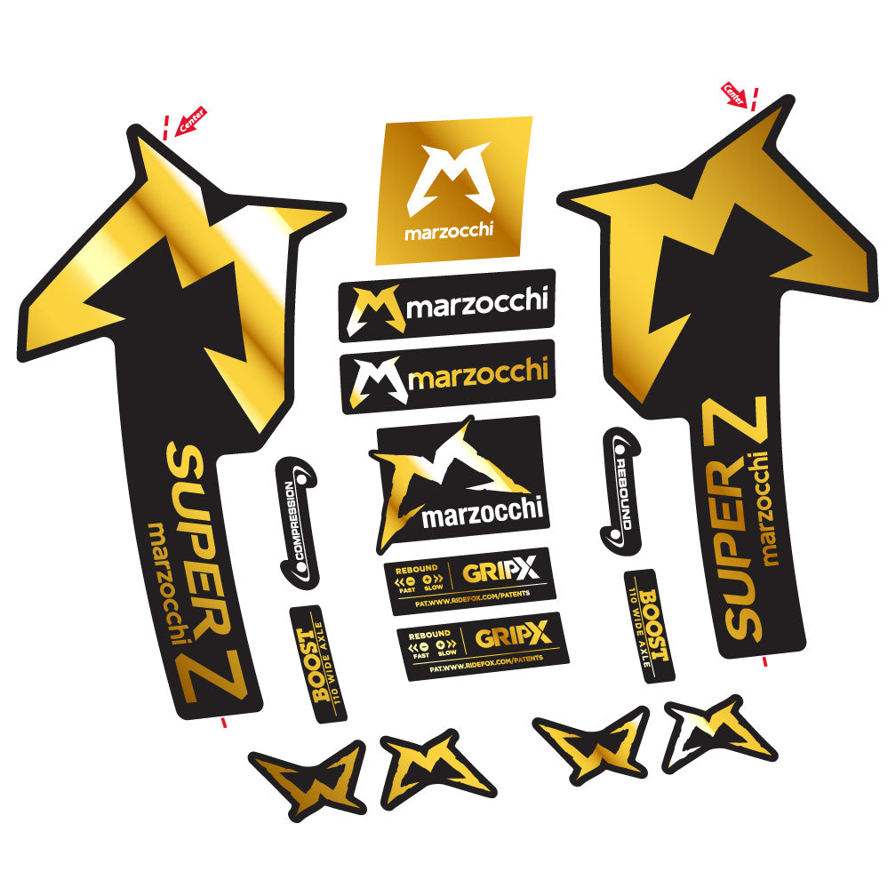 Stickers Marzocchi Super Z compatibles Autocollants fourche VTT 29"