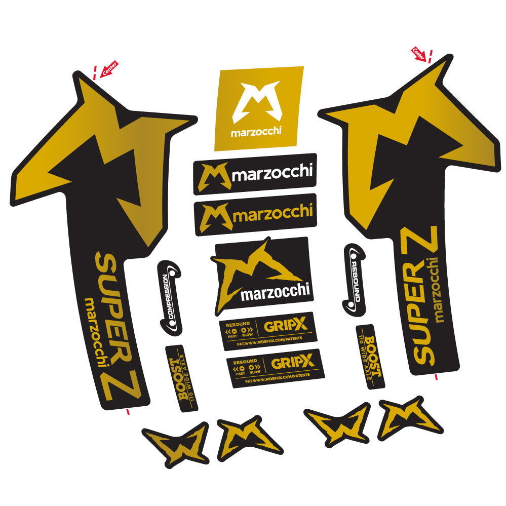 Stickers Marzocchi Super Z compatibles - Autocollants fourche VTT