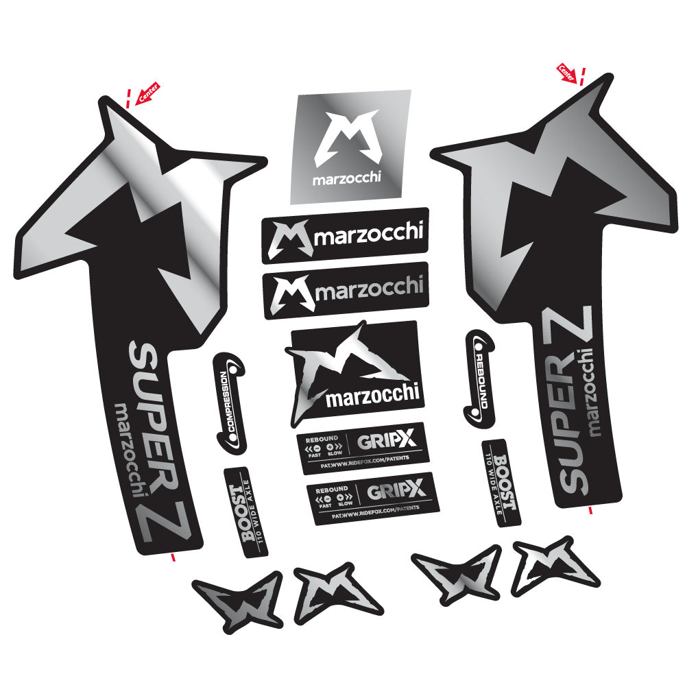 Stickers Marzocchi Super Z compatibles - Autocollants fourche VTT