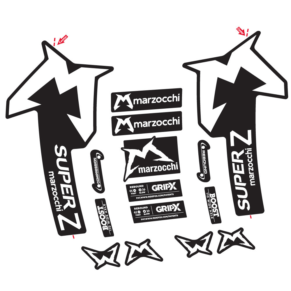 Stickers Marzocchi Super Z compatibles Autocollants fourche VTT 29"