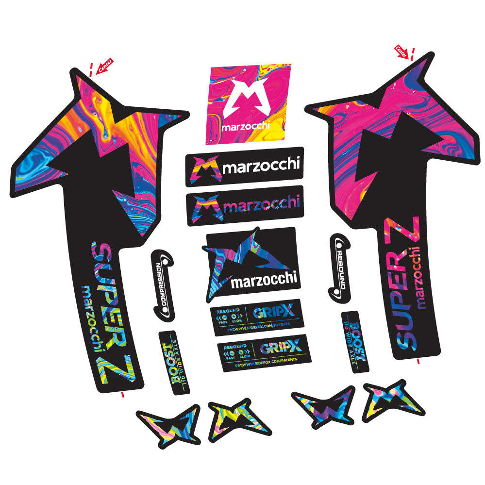 Stickers Marzocchi Super Z compatibles Autocollants fourche VTT 29"