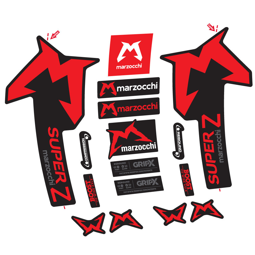 Stickers Marzocchi Super Z compatibles Autocollants fourche VTT 29"