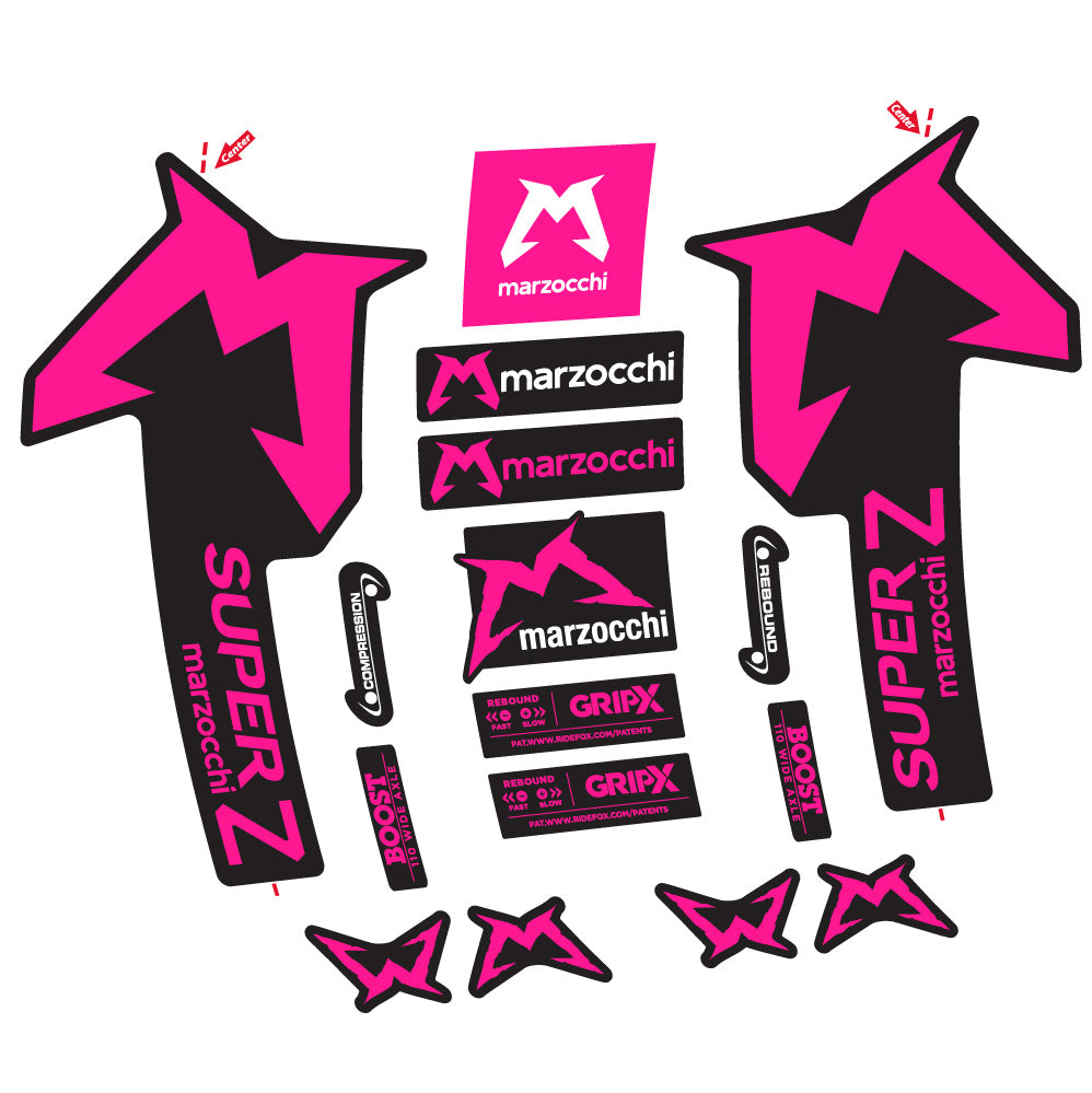 Stickers Marzocchi Super Z compatibles Autocollants fourche VTT 29"