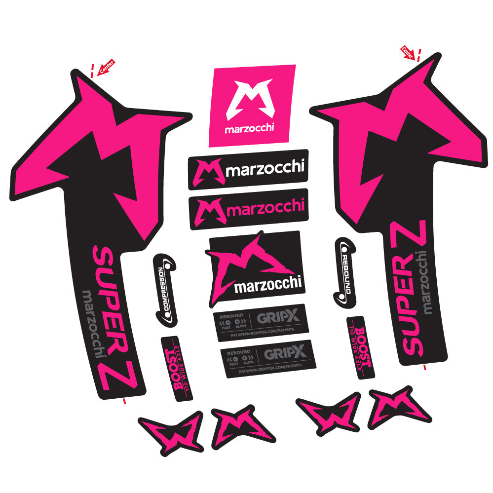 Stickers Marzocchi Super Z compatibles - Autocollants fourche VTT