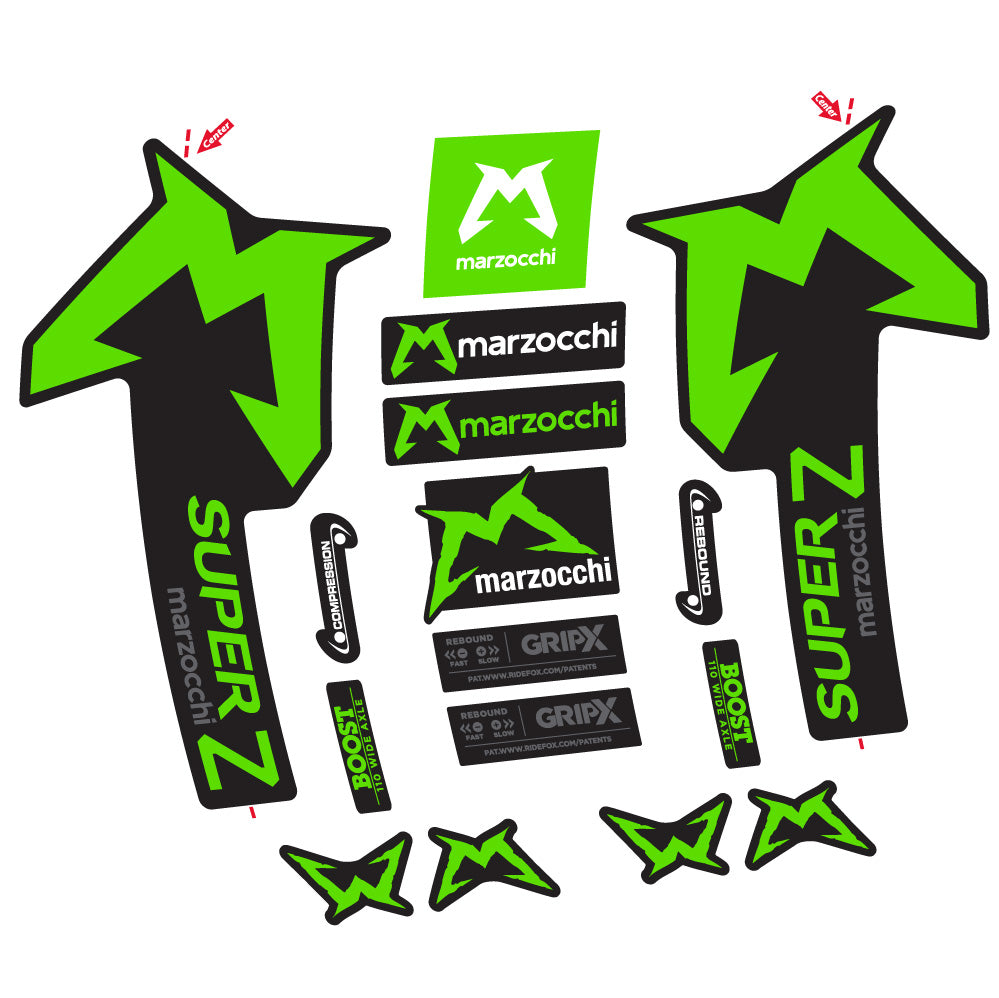 Stickers Marzocchi Super Z compatibles Autocollants fourche VTT 29"