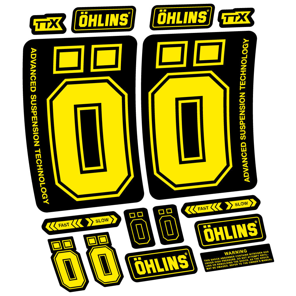 Stickers Ohlins DH38 2019 compatibles Autocollants fourche VTT