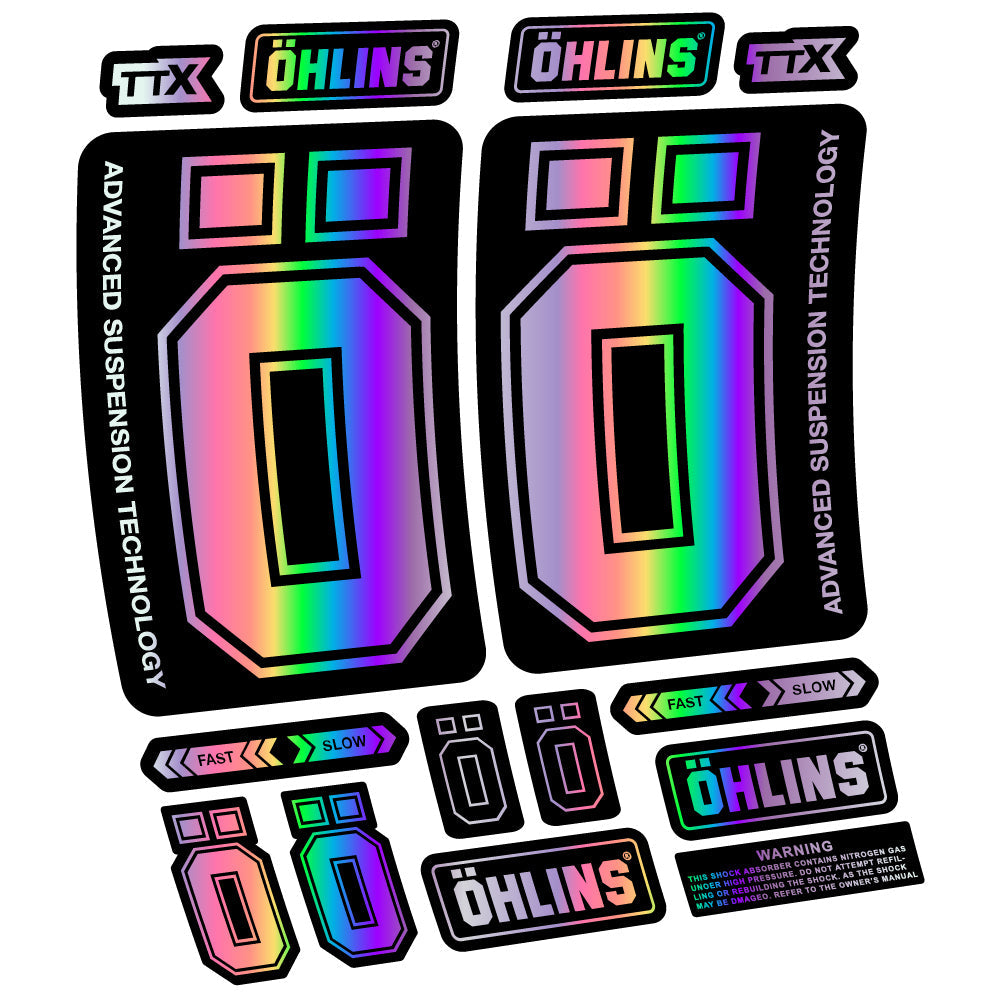 Stickers Ohlins DH38 2019 compatibles Autocollants fourche VTT